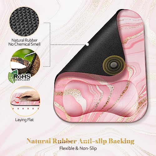 Black Golden Marble Ergonomic Mouse Pad with Wrist Support Z16571