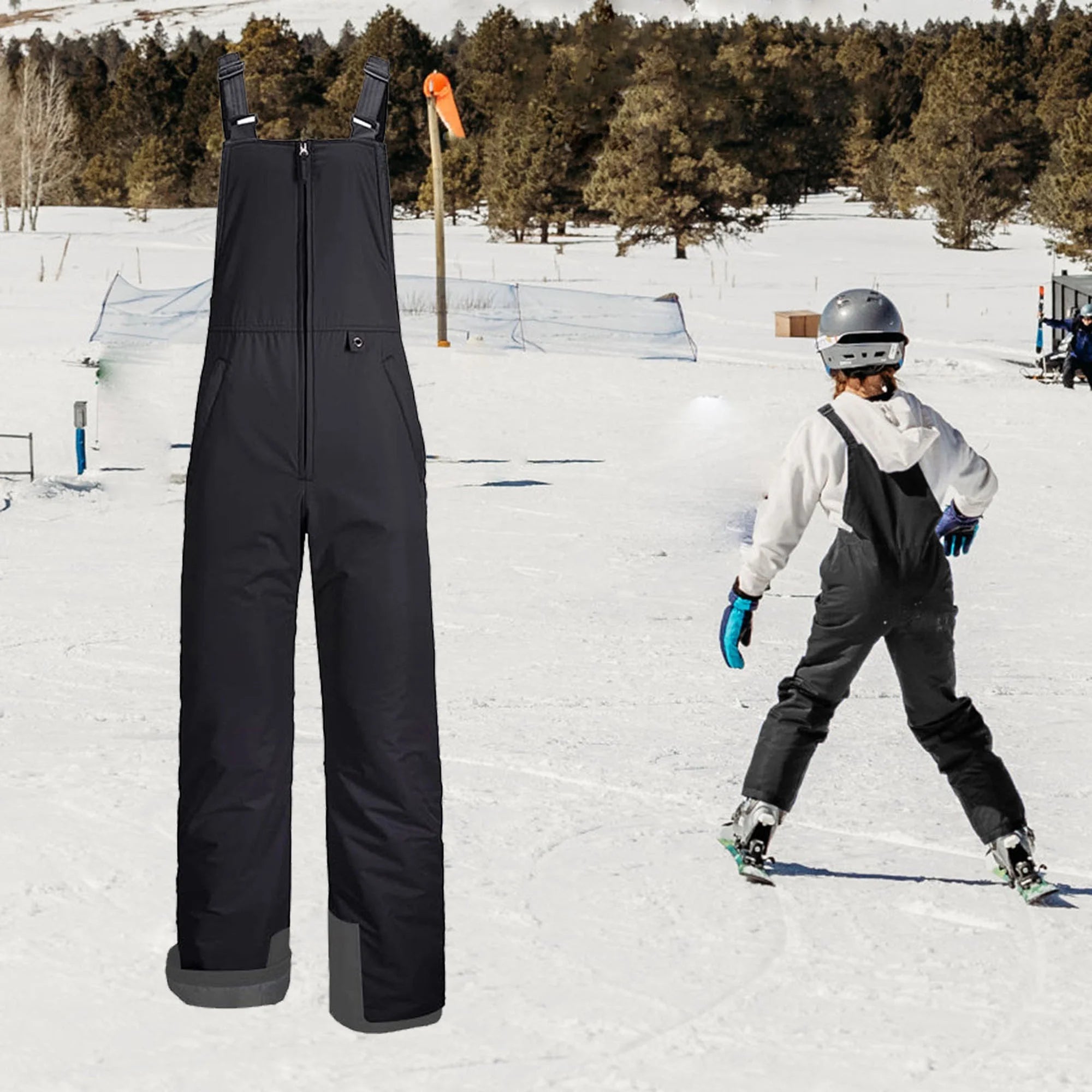 Kids Waterproof Snow Ski Bibs Overalls Long Bib Pants Insulated Ski Pants D2403