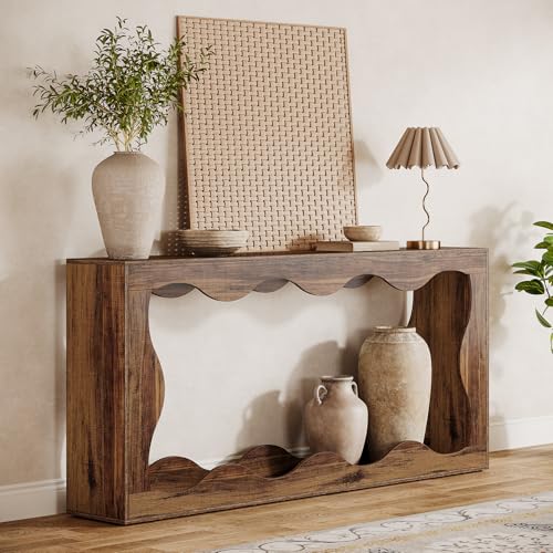 Brown 63 Inches Farmhouse Console Table with Storage X958