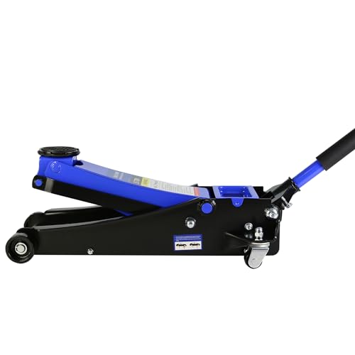 3 Ton Low Profile Hydraulic Steel Floor Jack with Dual Pump Pistons, 6000 lbs Capacity, Lifting Range 3.3"-18.5" Y1988