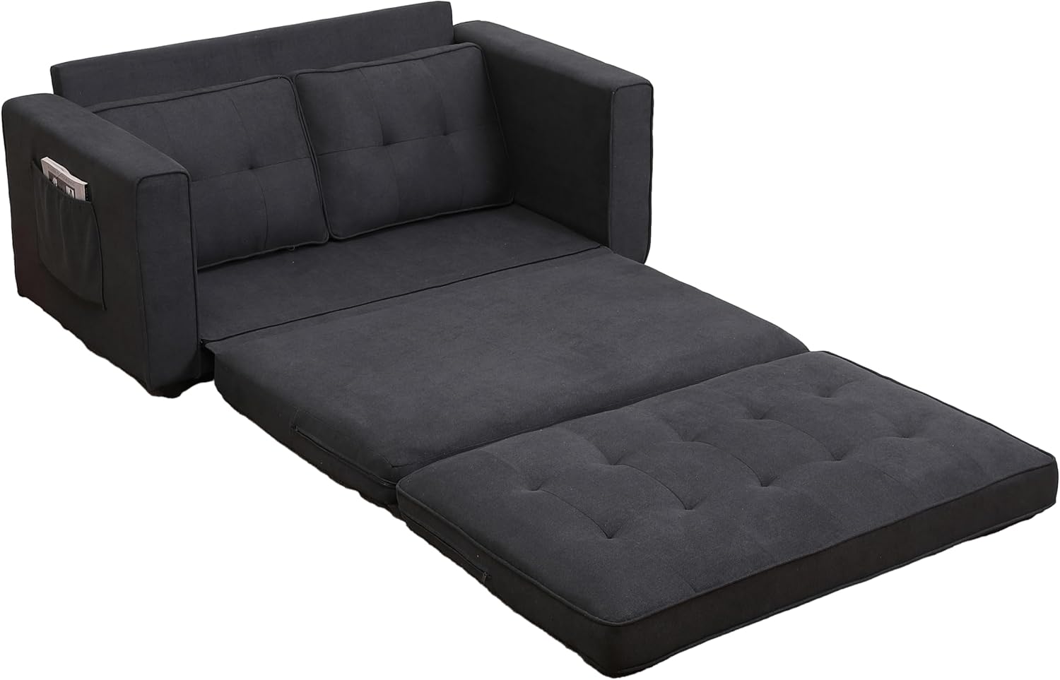 Dark Gray 3 in 1 Folding Sofa Bed with 2 Storage Pockets Q5612