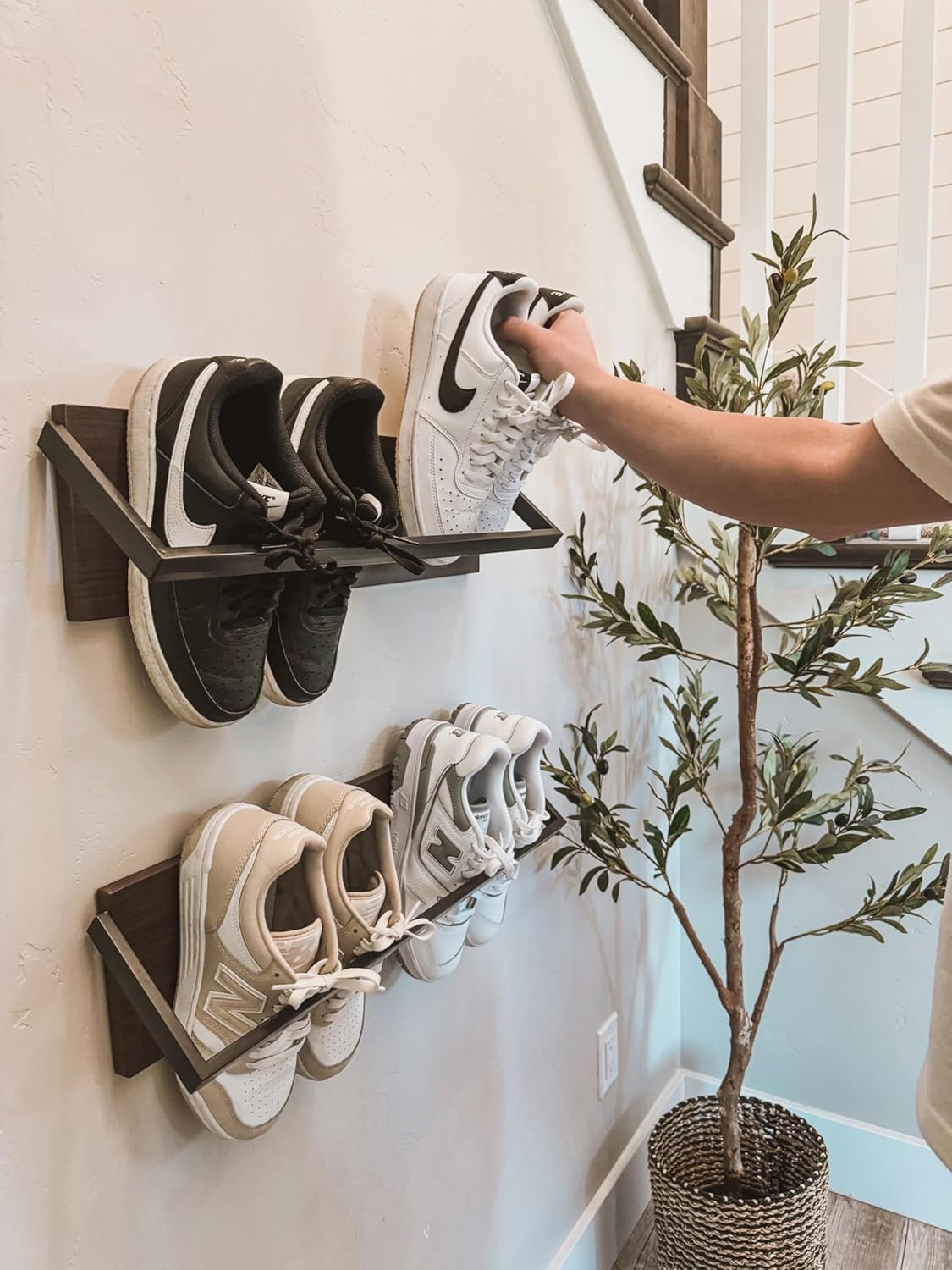 Set of 2 Wall Mounted Shoe Rack V3370