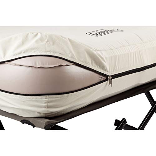 Queen-Size Airbed Cot Combination with Steel Frame & Side Table, Battery Pump Included S9567