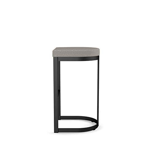 Grey and Beige Polyurethane Counter Stool with Black Metal A851081