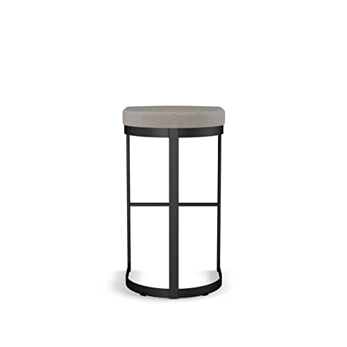 Grey and Beige Polyurethane Counter Stool with Black Metal A851081
