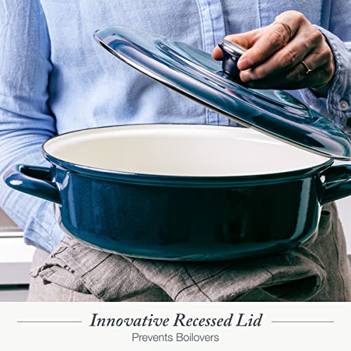 Round 4QT Enameled Iron Casserole Braiser with Lid F693
