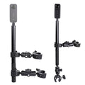 Motorcycle Mount Kit with Double Clamps Handlebar Holder and 155cm Selfie Stick D127951