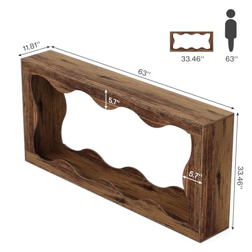 Brown 63 Inches Farmhouse Console Table with Storage X958
