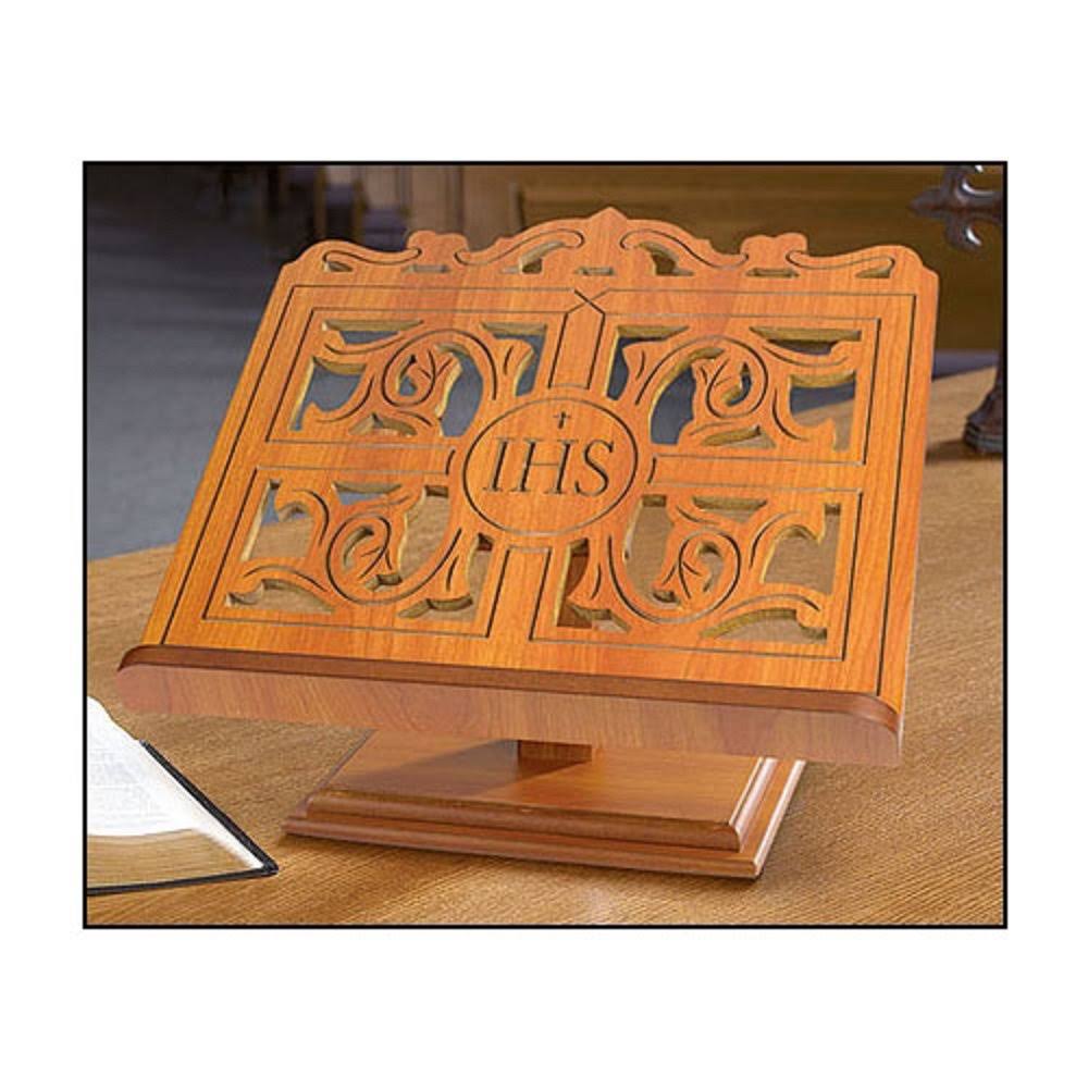 Carved Wood Bible Stand O667
