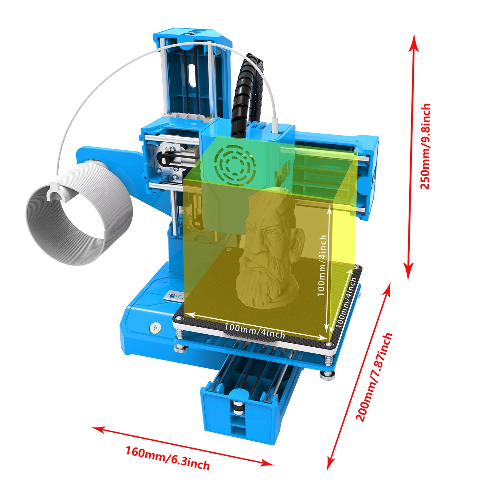 Mini 3D Printer, 100x100x100mm Print Size C557