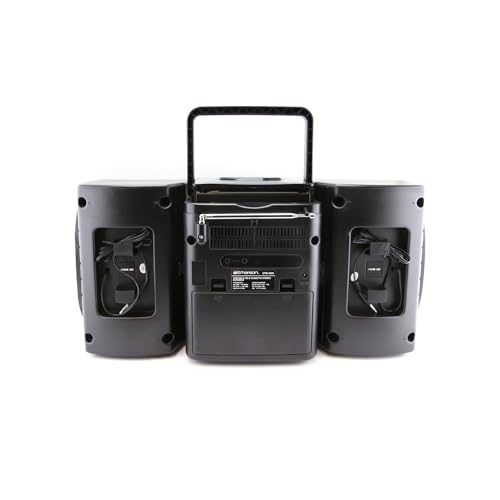 Portable CD Player Boombox with Cassette, AM/FM Radio, AUX, Detachable Speakers O121636