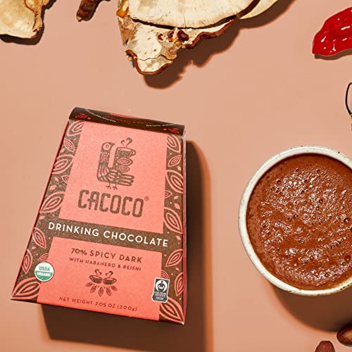 Organic Spicy Dark Drinking Chocolate Hot Cacao Cocoa (7.05 ounces) T32406