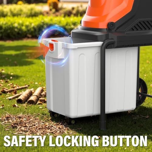 15-Amp Electric Wood Chipper Shredder Mulcher with 50L Collecting Bin 1.8-Inch Cutting Diameter K73568
