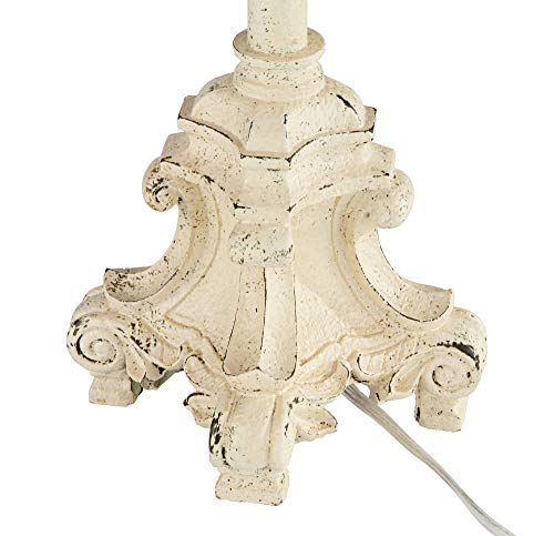 Ivory Off White Metal Candlestick Buffet Table Lamp 34" Tall K980922