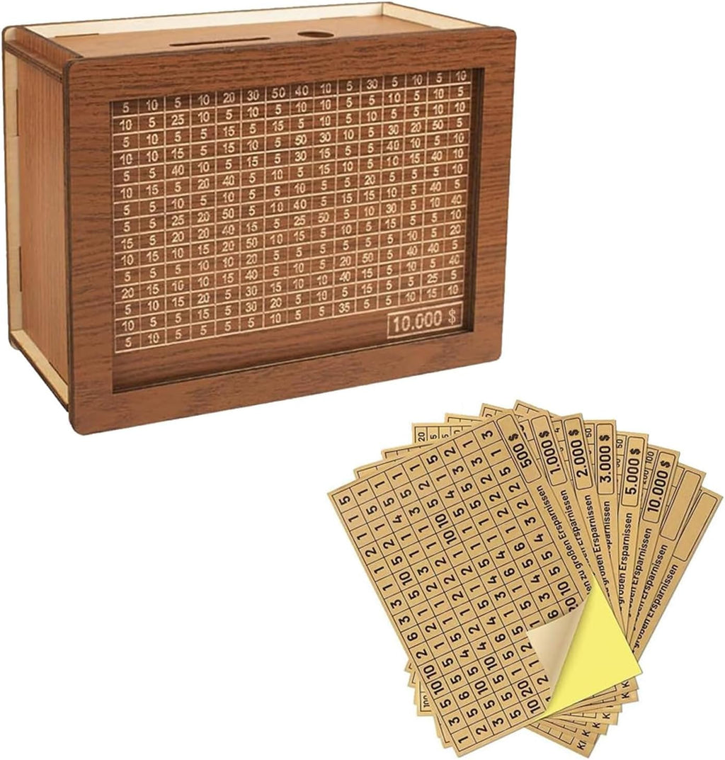 Wooden Savings Box with Coin Counter A4817