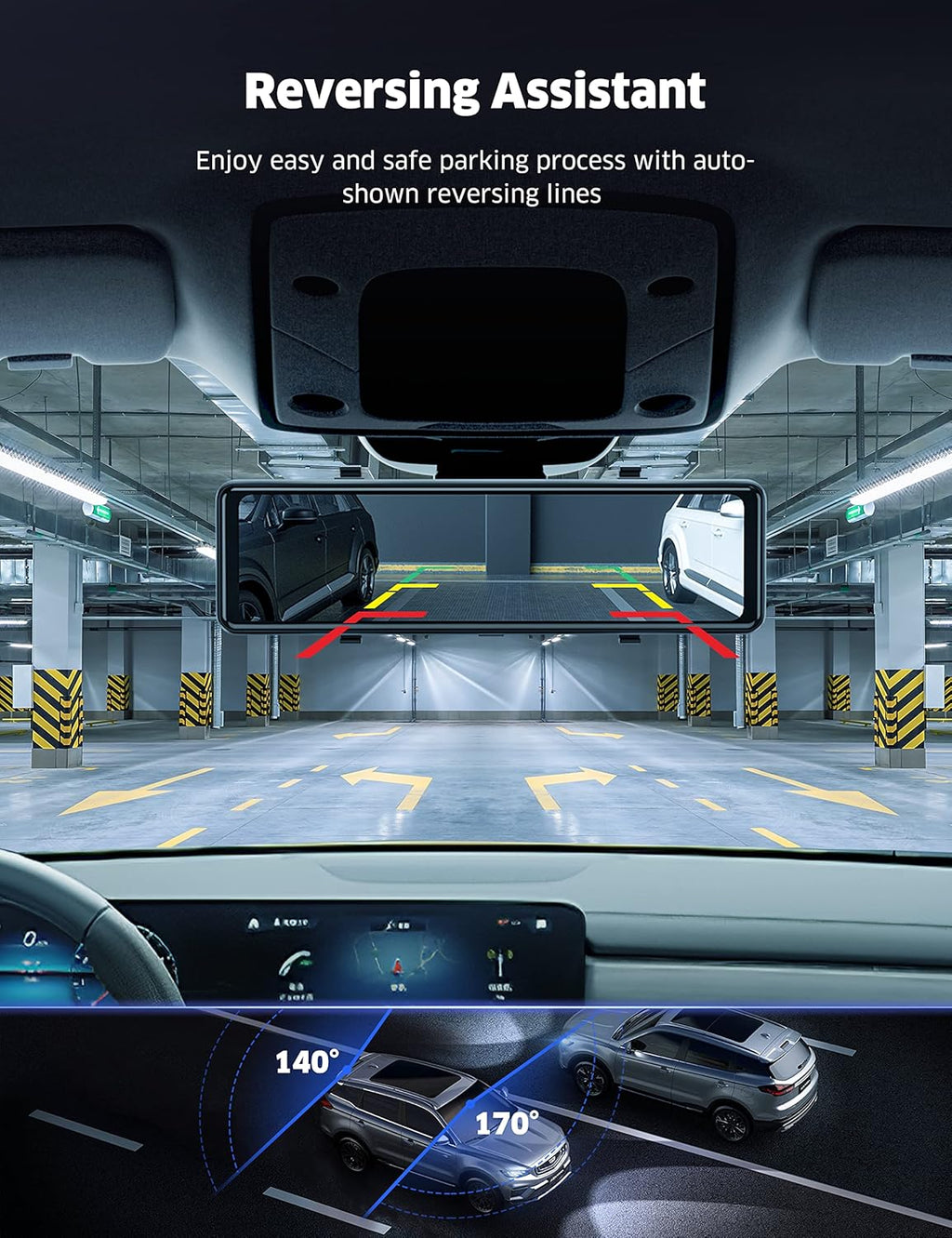 11 inch 1080P Touch Screen Dual Dash Cam with Night Vision R436