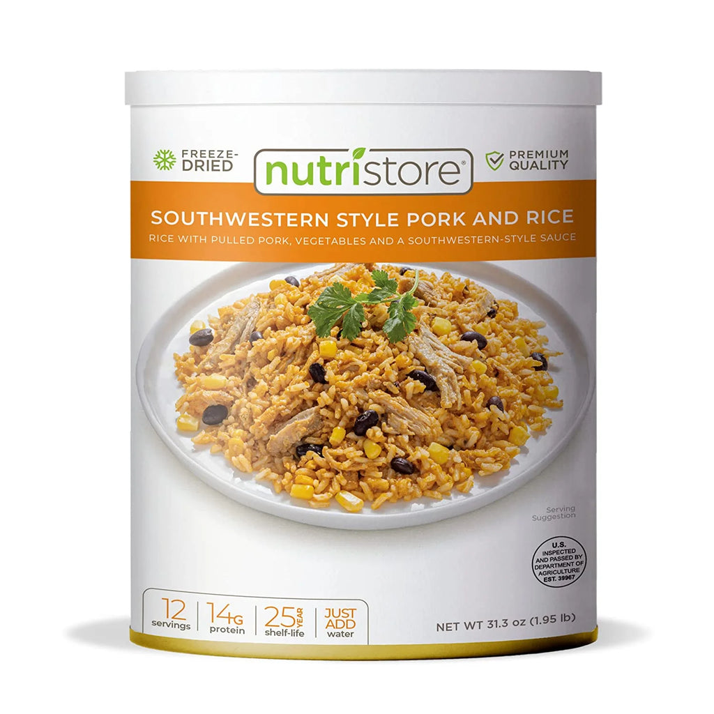 Freeze-Dried Southwestern Style Pork and Rice Emergency Survival Bulk Food Storage Meal 25 Year Shelf Life USDA Inspected 1-Pack C6895