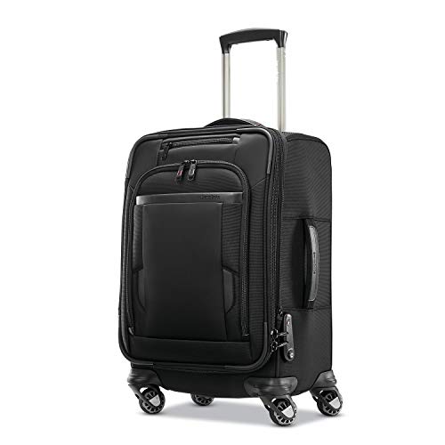 Black Carry-On 21-Inch Expandable Softside Luggage with Spinner Wheels D7676