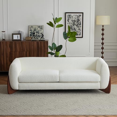 Caramel Brown 82 Inches Boucle 3-Seater Sofa L381
