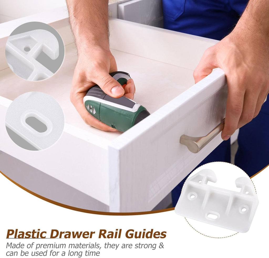 White Plastic Drawer Track Guide 10 Pc S247428