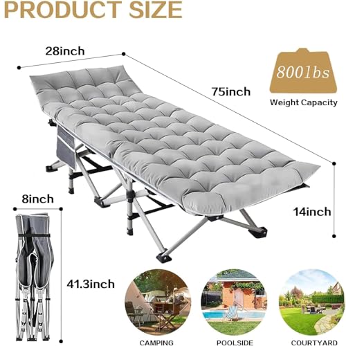 Heavy Duty Double Layer Oxford Folding Camping Cot with Carry Bag L829