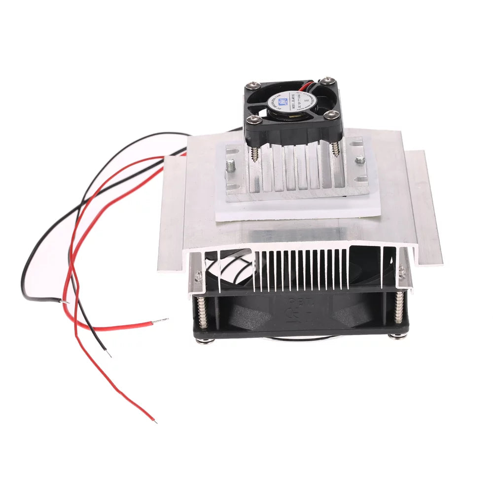Thermoelectric Peltier Refrigeration Cooling System Kit Semiconductor Cooler Conduction Module with Radiator and Cooling Fan K38828
