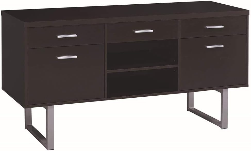 Cappuccino Credenza with Metal Sled Legs R888