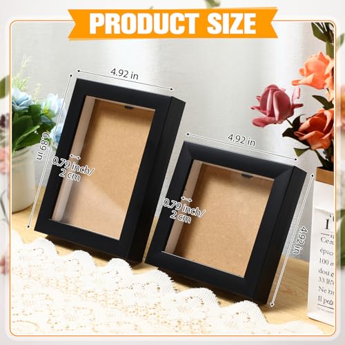 Black 5x5 Inch 5x7 Inch Wood Shadow Box Display Case W839