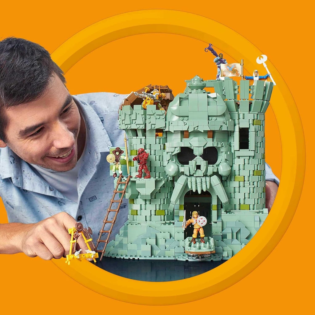 Castle Grayskull Building Set with 3508 Pieces, 6 Poseable Micro Action Figures, 13+ Inches Tall A63172