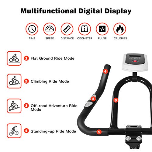 Smooth Belt Driven Indoor Bike Trainer with Bottle Holder LED Display N537468
