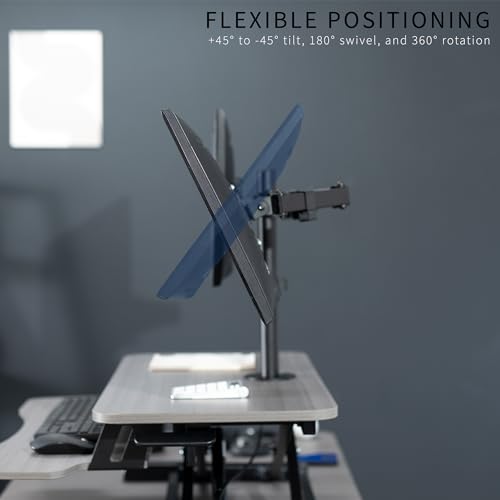 White 32 inch Height Adjustable Standing Desk Converter with Dual Monitor Stand Q9959