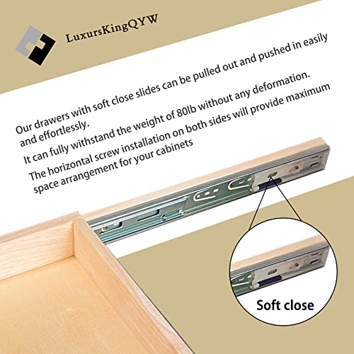 Soft Close Cabinet Drawer Pull Out Tray Wooden Shelf 12 W×21 D×3 H Z590