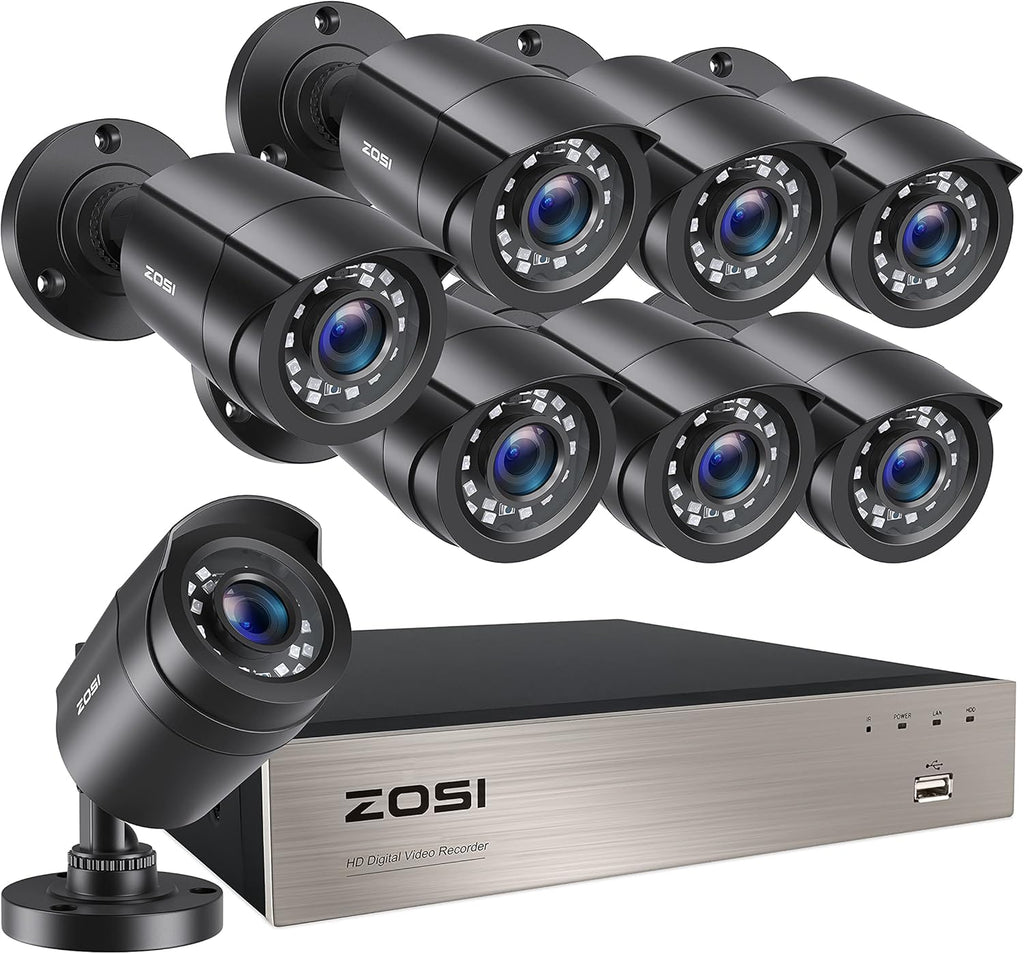 8CH 5MP Lite Home Security Camera System with 8pcs 1080P Bullet Cameras B2555