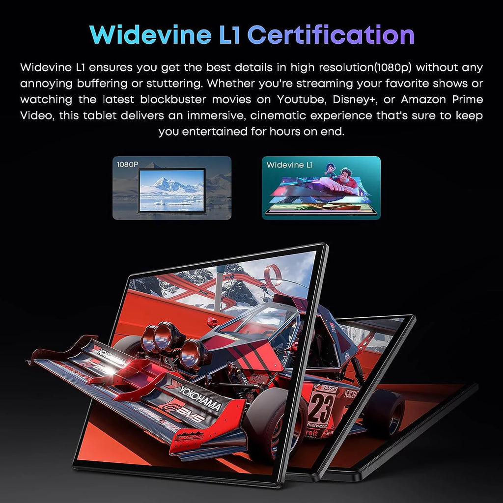 10.51" Tablet, 128GB ROM, 4GB RAM, Android 13, Octa-Core Processor, 4G LTE K126