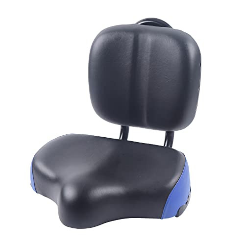 Backrest Saddle Bike Seat with Backrest, 11.5" x 9.5" Universal Bicycle Saddle Seat with Back Support, Faux Leather Foam Cycling Seat Cushion S254