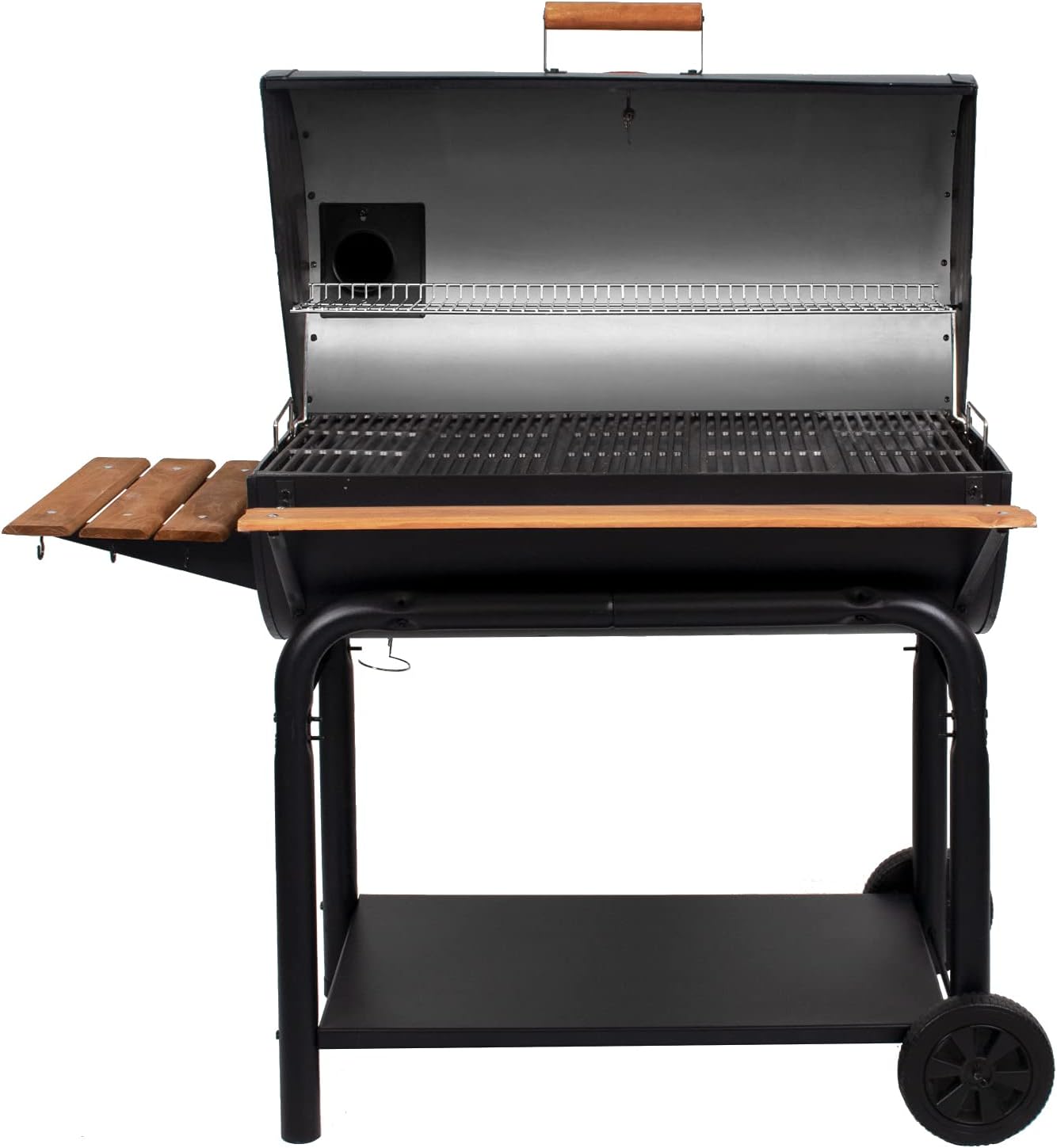 Charcoal Grill and Smoker with Cast Iron Grates and 950 Cooking Square Inches in Black X82262