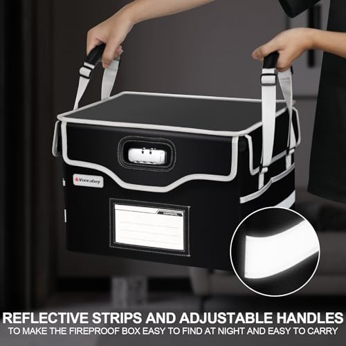 Fireproof Document Bag with Aluminum Foil Insulation, 4-Layer Fireproof File Box with Water-Resistant Zipper H1761
