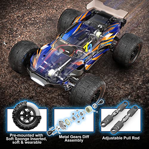 1:16 Scale 4WD Remote Control RC Monster Truck with 2 LiPo Batteries T504