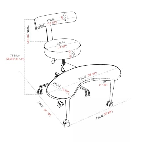 Adjustable Ergonomic Kneeling Chair (Blue) V2540