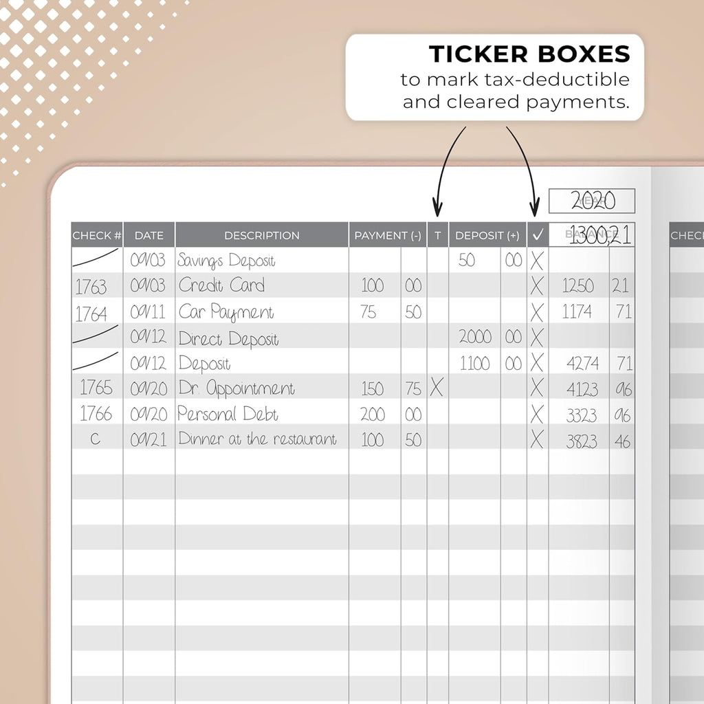 A5 Hardcover Check Register Book N881225