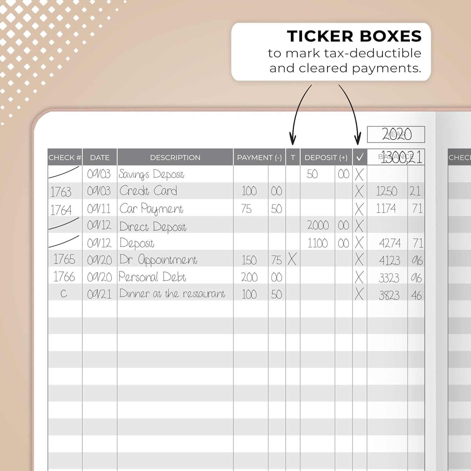 A5 Hardcover Check Register Book N881225