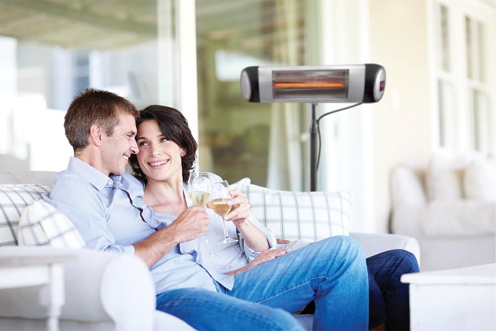 Aluminum Outdoor 3-in-1 Space Heater and Air Purifier with Digital Display and Remote Control O3242
