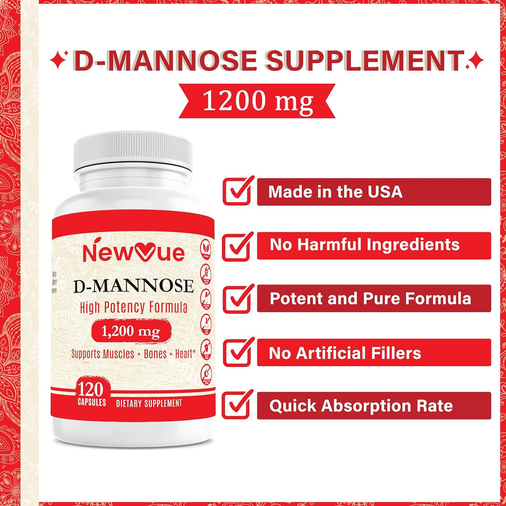 120 Veggie Capsules D-Mannose 1,200 mg I482