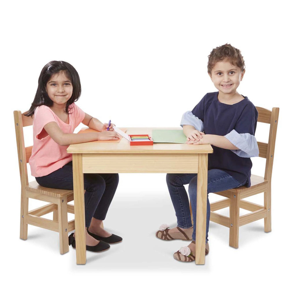 Solid Wood Table and 2 Chairs Set J490