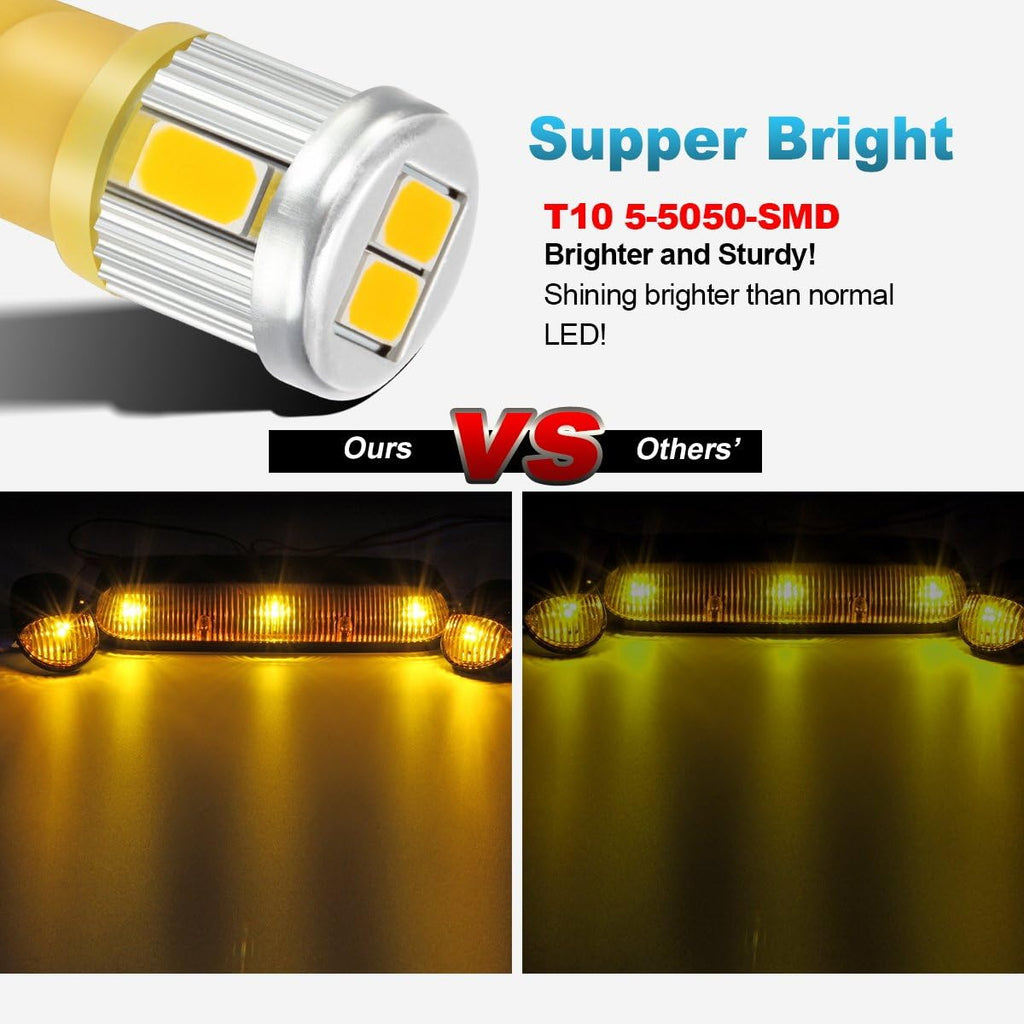 3PCS Cab Marker Lights with T10 LED Bulbs S28739