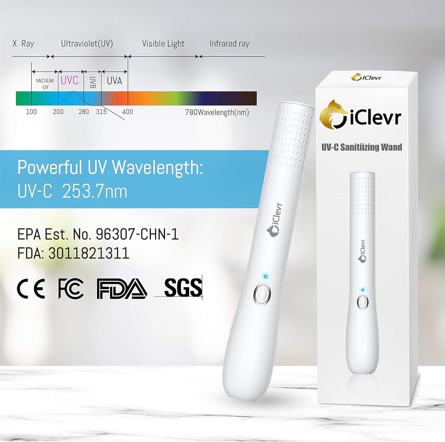 UV-C Light Sanitizer Wand X186