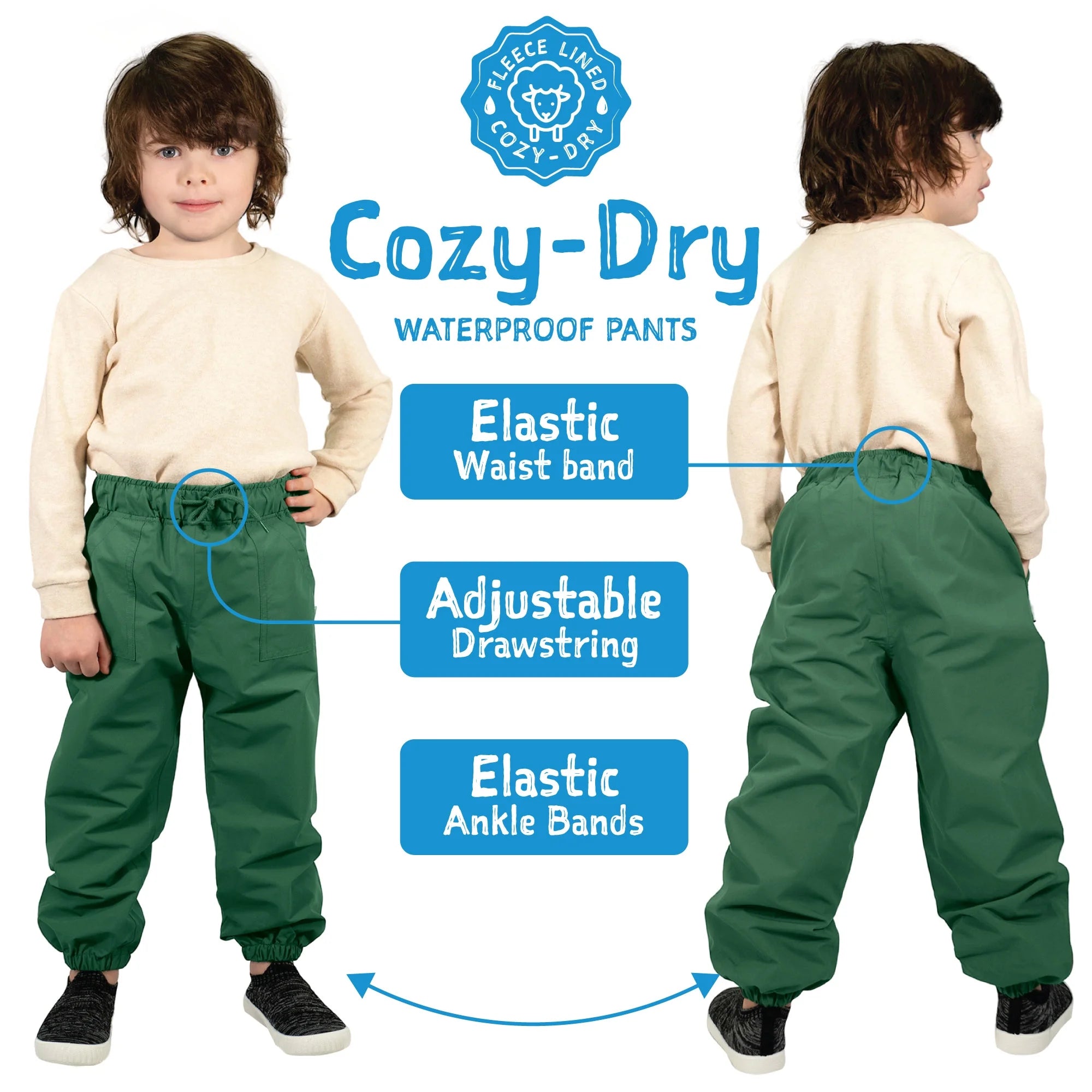 Black Fleece Lined Rain Snow Pants Size 3T J2762