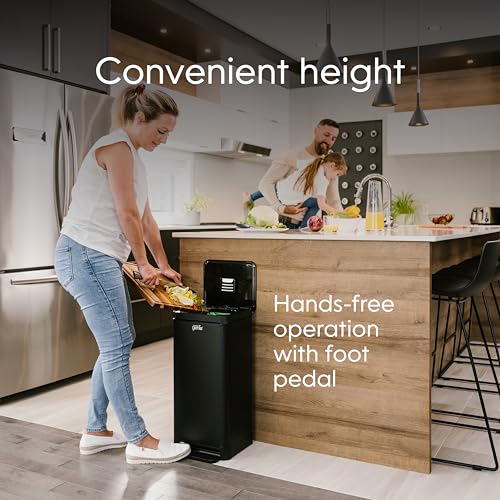 White Stainless-Steel Large Kitchen Compost Bin J7790