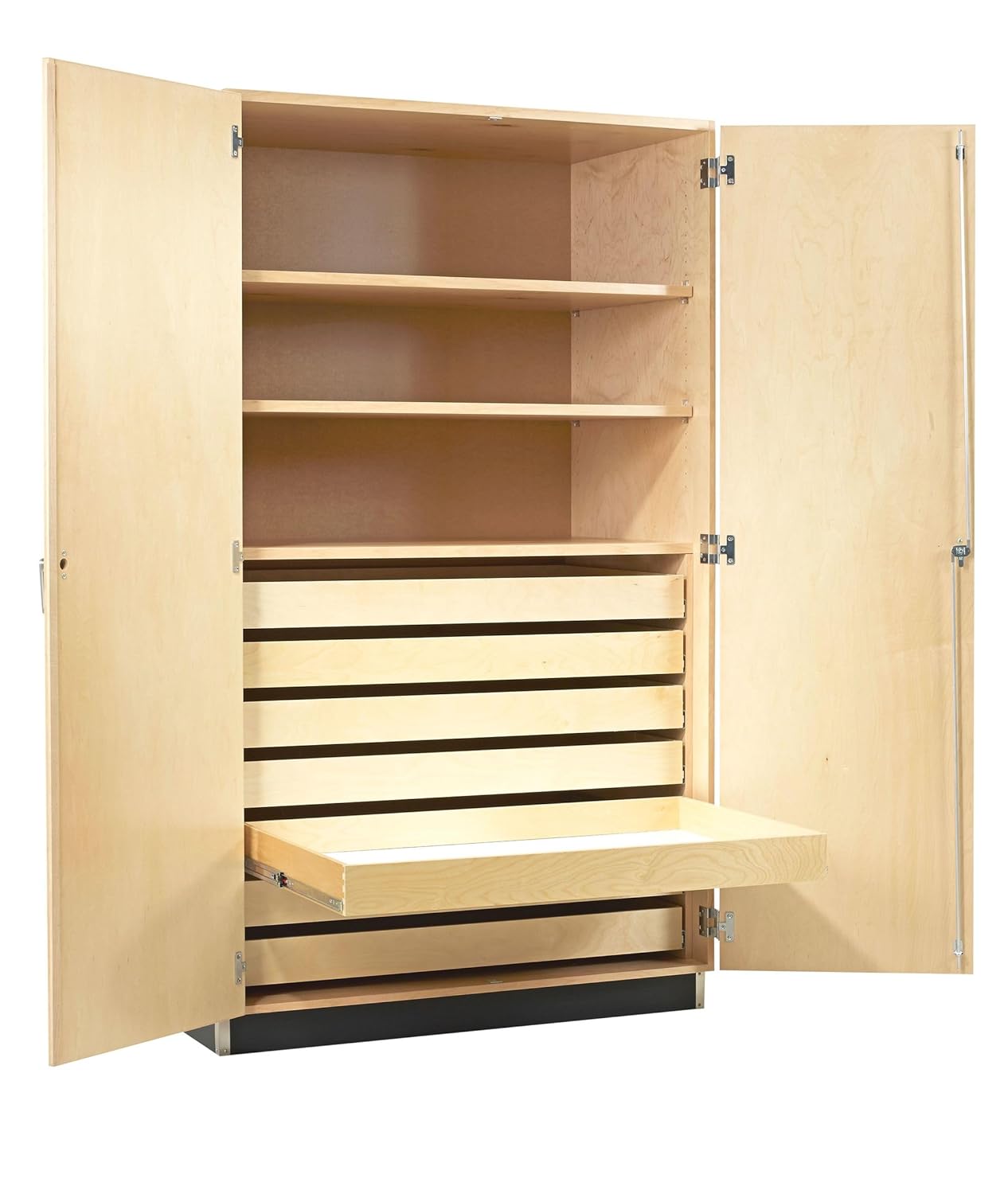 48"W x 30"D x 84"H Maple Storage Cabinet with 7 Drawers and Locking Double Doors B183