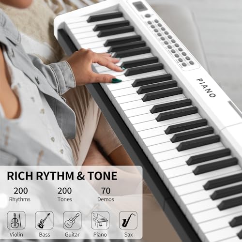 88 Key Semi Weighted Digital Piano with Stand, Built-In Speakers, Sustain Pedal, Bluetooth B23939